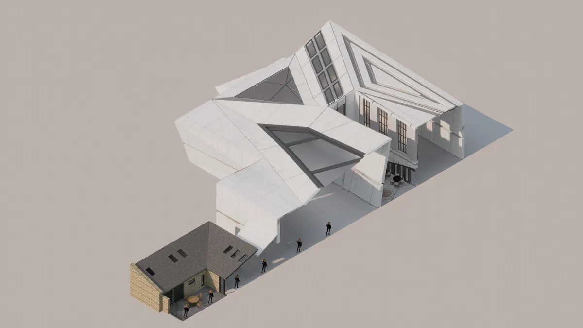Axonometric design study of a contemporary museum concept